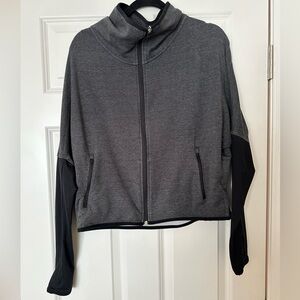 Nike Dri-Charcoal and Black Cowled Slouchy Zip-Up - Size Large